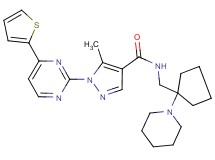 5-methyl-N-{[1-(1-piperidinyl)cyclopentyl]methyl}-1-[4-(2-thienyl)-2-pyrimidinyl]-1H-pyrazole-4-carboxamide