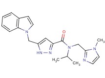 5-(1H-indol-1-ylmethyl)-N-isopropyl-N-[(1-methyl-1H-imidazol-2-yl)methyl]-1H-pyrazole-3-carboxamide