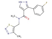 3-(3-fluorophenyl)-N-methyl-N-[(4-methyl-1,2,3-thiadiazol-5-yl)methyl]-1H-pyrazole-4-carboxamide