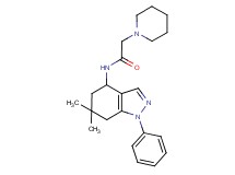 N-(6,6-dimethyl-1-phenyl-4,5,6,7-tetrahydro-1H-indazol-4-yl)-2-(1-piperidinyl)acetamide