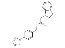 2-(2,3-dihydro-1H-inden-1-yl)-N-[4-(1H-1,2,4-triazol-1-yl)benzyl]acetamide