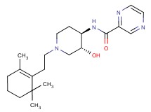N-{(3R*,4R*)-3-hydroxy-1-[2-(2,6,6-trimethylcyclohex-1-en-1-yl)ethyl]piperidin-4-yl}pyrazine-2-carboxamide