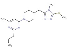 4-methyl-6-(4-{[4-methyl-5-(methylthio)-4H-1,2,4-triazol-3-yl]methyl}piperidin-1-yl)-2-propylpyrimidine