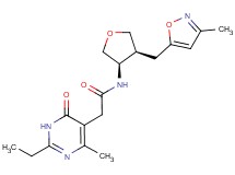 2-(2-ethyl-4-methyl-6-oxo-1,6-dihydropyrimidin-5-yl)-N-{(3R*,4S*)-4-[(3-methylisoxazol-5-yl)methyl]tetrahydrofuran-3-yl}acetamide