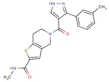 N-methyl-5-{[3-(3-methylphenyl)-1H-pyrazol-4-yl]carbonyl}-4,5,6,7-tetrahydrothieno[3,2-c]pyridine-2-carboxamide