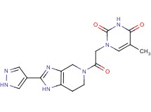 5-methyl-1-{2-oxo-2-[2-(1H-pyrazol-4-yl)-1,4,6,7-tetrahydro-5H-imidazo[4,5-c]pyridin-5-yl]ethyl}pyrimidine-2,4(1H,3H)-dione
