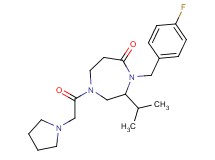 4-(4-fluorobenzyl)-3-isopropyl-1-(pyrrolidin-1-ylacetyl)-1,4-diazepan-5-one