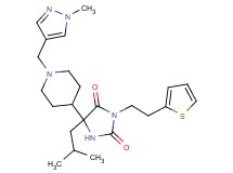 5-isobutyl-5-{1-[(1-methyl-1H-pyrazol-4-yl)methyl]-4-piperidinyl}-3-[2-(2-thienyl)ethyl]-2,4-imidazolidinedione