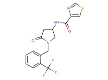 N-{5-oxo-1-[2-(trifluoromethyl)benzyl]-3-pyrrolidinyl}-1,3-thiazole-4-carboxamide
