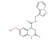 6-methoxy-2-oxo-N-(pyrazolo[1,5-a]pyridin-3-ylmethyl)-1,2,3,4-tetrahydroquinoline-4-carboxamide