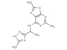 2,5-dimethyl-N-[1-(5-methyl-1H-1,2,4-triazol-3-yl)ethyl][1,3]oxazolo[5,4-d]pyrimidin-7-amine