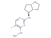 5-fluoro-N~4~-methyl-N~2~-[(1S*,3aS*,6aS*)-octahydropentalen-1-yl]pyrimidine-2,4-diamine