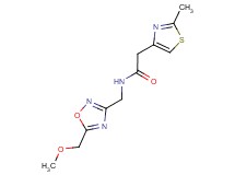 N-{[5-(methoxymethyl)-1,2,4-oxadiazol-3-yl]methyl}-2-(2-methyl-1,3-thiazol-4-yl)acetamide