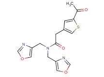 2-(5-acetyl-3-thienyl)-N,N-bis(1,3-oxazol-4-ylmethyl)acetamide