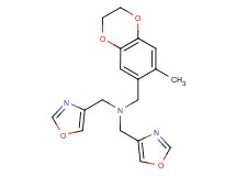 1-(7-methyl-2,3-dihydro-1,4-benzodioxin-6-yl)-N,N-bis(1,3-oxazol-4-ylmethyl)methanamine
