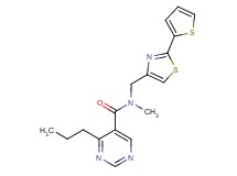 N-methyl-4-propyl-N-{[2-(2-thienyl)-1,3-thiazol-4-yl]methyl}-5-pyrimidinecarboxamide