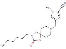 4-[(3-hexyl-2-oxo-1-oxa-3,8-diazaspiro[4.5]dec-8-yl)methyl]-1-methyl-1H-pyrrole-2-carbonitrile