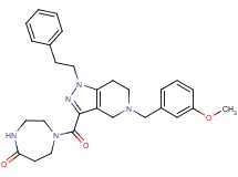 1-{[5-(3-methoxybenzyl)-1-(2-phenylethyl)-4,5,6,7-tetrahydro-1H-pyrazolo[4,3-c]pyridin-3-yl]carbonyl}-1,4-diazepan-5-one