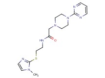 N-{2-[(1-methyl-1H-imidazol-2-yl)thio]ethyl}-2-[4-(2-pyrimidinyl)-1-piperazinyl]acetamide