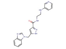 5-(1H-benzimidazol-1-ylmethyl)-N-[2-(pyridin-3-ylamino)ethyl]-1H-pyrazole-3-carboxamide