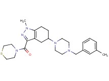 1-methyl-5-[4-(3-methylbenzyl)-1-piperazinyl]-3-(4-thiomorpholinylcarbonyl)-4,5,6,7-tetrahydro-1H-indazole