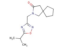 2-[(5-isopropyl-1,2,4-oxadiazol-3-yl)methyl]-2-azaspiro[4.4]nonan-3-one