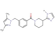 1-{3-[(3,5-dimethyl-1H-pyrazol-1-yl)methyl]benzoyl}-3-(1H-imidazol-2-yl)piperidine