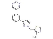 5-(3-{1-[(4-methyl-1,3-thiazol-5-yl)methyl]-1H-pyrazol-3-yl}phenyl)pyrimidine