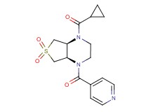 (4aR*,7aS*)-1-(cyclopropylcarbonyl)-4-isonicotinoyloctahydrothieno[3,4-b]pyrazine 6,6-dioxide