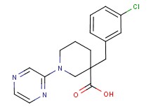 3-(3-chlorobenzyl)-1-pyrazin-2-ylpiperidine-3-carboxylic acid