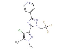 4-[5-(4-chloro-1,5-dimethyl-1H-pyrazol-3-yl)-1-(2,2,2-trifluoroethyl)-1H-1,2,4-triazol-3-yl]pyridine