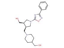 (1-{[(3R*,4R*)-4-(hydroxymethyl)-1-(3-phenyl-1,2,4-oxadiazol-5-yl)pyrrolidin-3-yl]methyl}piperidin-4-yl)methanol