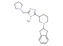 1-(2,3-dihydro-1H-inden-2-yl)-3-[4-methyl-5-(pyrrolidin-1-ylmethyl)-4H-1,2,4-triazol-3-yl]piperidine