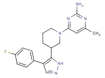 4-{3-[4-(4-fluorophenyl)-1H-pyrazol-5-yl]piperidin-1-yl}-6-methylpyrimidin-2-amine