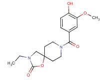 3-ethyl-8-(4-hydroxy-3-methoxybenzoyl)-1-oxa-3,8-diazaspiro[4.5]decan-2-one