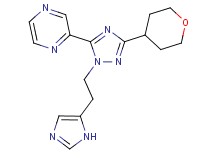2-[1-[2-(1H-imidazol-5-yl)ethyl]-3-(tetrahydro-2H-pyran-4-yl)-1H-1,2,4-triazol-5-yl]pyrazine
