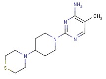 5-methyl-2-[4-(4-thiomorpholinyl)-1-piperidinyl]-4-pyrimidinamine