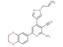 4-(1-allyl-1H-pyrazol-4-yl)-2-amino-6-(2,3-dihydro-1,4-benzodioxin-6-yl)nicotinonitrile
