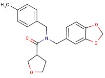 N-(1,3-benzodioxol-5-ylmethyl)-N-(4-methylbenzyl)tetrahydrofuran-3-carboxamide