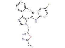 5-fluoro-3-methyl-2-{1-[(5-methyl-1,3,4-oxadiazol-2-yl)methyl]-4-phenyl-1H-imidazol-5-yl}-1H-indole
