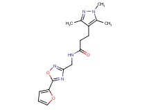 N-{[5-(2-furyl)-1,2,4-oxadiazol-3-yl]methyl}-3-(1,3,5-trimethyl-1H-pyrazol-4-yl)propanamide