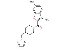 1-[(3,6-dimethyl-1-benzofuran-2-yl)carbonyl]-4-(1H-pyrazol-1-ylmethyl)piperidine