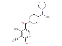 2-hydroxy-4-methyl-5-({4-[1-(1-pyrrolidinyl)ethyl]-1-piperidinyl}carbonyl)nicotinonitrile