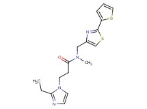 3-(2-ethyl-1H-imidazol-1-yl)-N-methyl-N-{[2-(2-thienyl)-1,3-thiazol-4-yl]methyl}propanamide