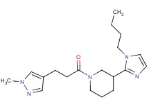 3-(1-butyl-1H-imidazol-2-yl)-1-[3-(1-methyl-1H-pyrazol-4-yl)propanoyl]piperidine