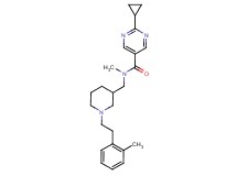 2-cyclopropyl-N-methyl-N-({1-[2-(2-methylphenyl)ethyl]piperidin-3-yl}methyl)pyrimidine-5-carboxamide
