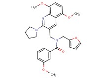 N-{[5,8-dimethoxy-2-(1-pyrrolidinyl)-3-quinolinyl]methyl}-N-(2-furylmethyl)-3-methoxybenzamide