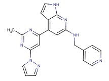 4-[2-methyl-6-(1H-pyrazol-1-yl)pyrimidin-4-yl]-N-(pyridin-4-ylmethyl)-1H-pyrrolo[2,3-b]pyridin-6-amine