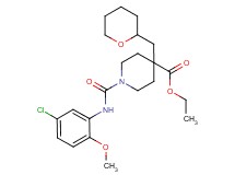 ethyl 1-{[(5-chloro-2-methoxyphenyl)amino]carbonyl}-4-(tetrahydro-2H-pyran-2-ylmethyl)-4-piperidinecarboxylate