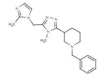1-benzyl-3-{4-methyl-5-[(2-methyl-1H-imidazol-1-yl)methyl]-4H-1,2,4-triazol-3-yl}piperidine